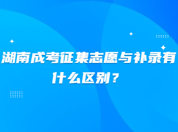 湖南成考征集志愿與補(bǔ)錄有什么區(qū)別？