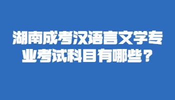 湖南成考漢語言文學專業(yè)考試科目