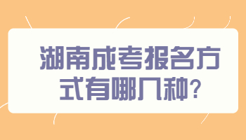 湖南成考報(bào)名方式