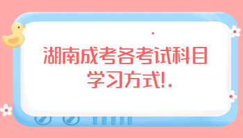湖南成考各考試科目學(xué)習(xí)方式
